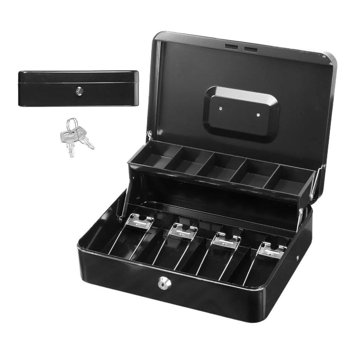 GENERICO - Caja Fuerte Metálica con Llave para Dinero 30x24 cm