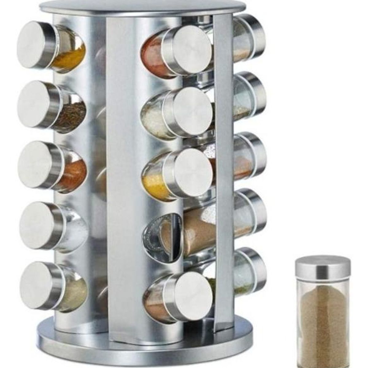 GENERICO - Set Condimentero Giratorio de Acero Inoxidable 16 Pcs