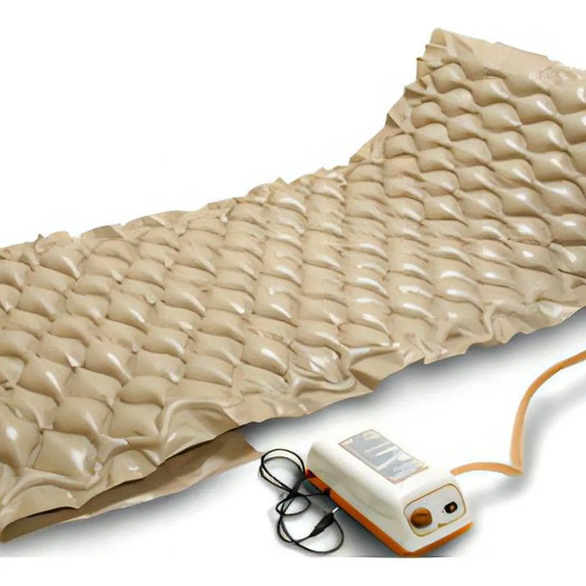 GENERICO - Colchón Antiescara Médico con Motor Blunding 1 Plaza Beige