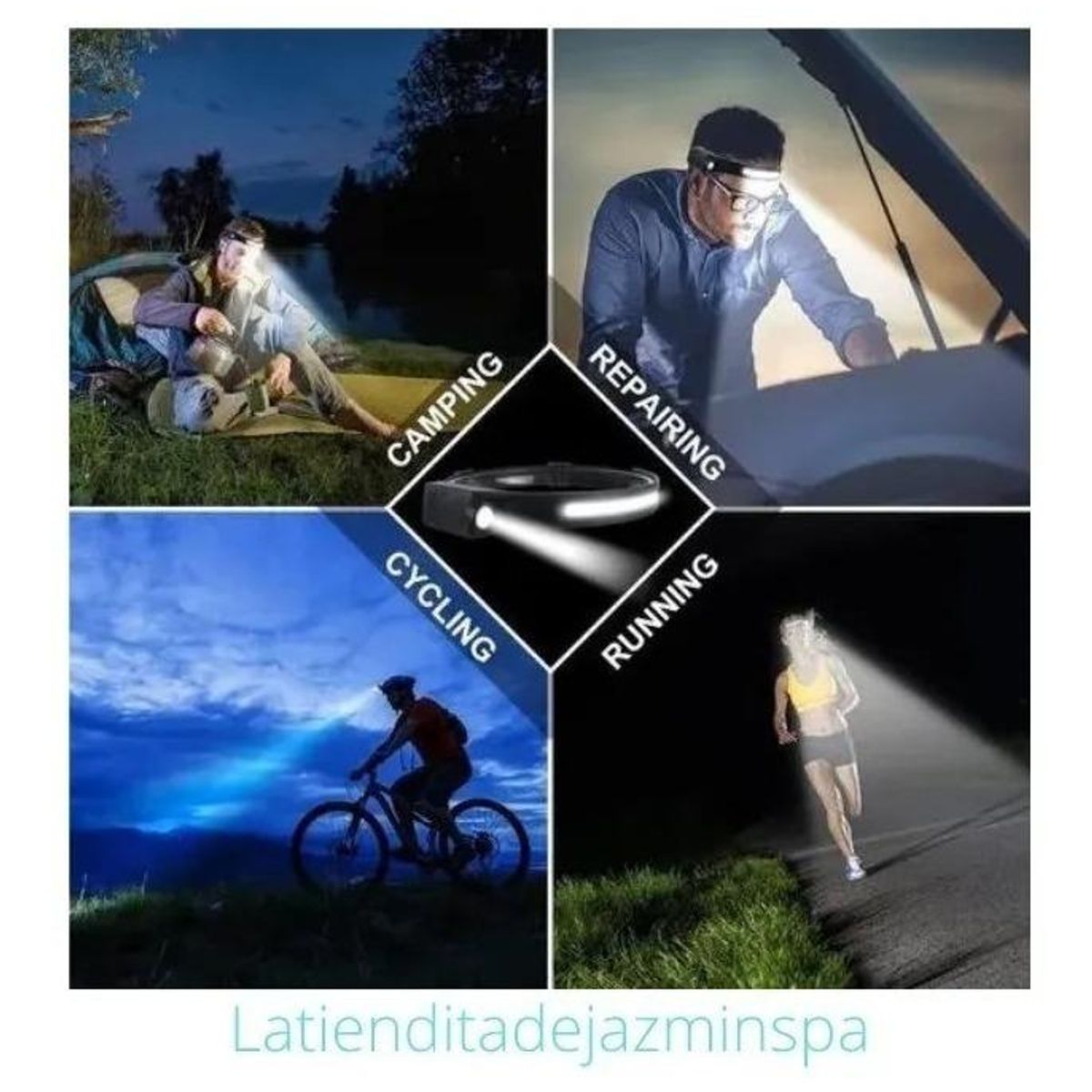 GENERICO - Linterna Frontal LED Recargable para Camping y Aventuras