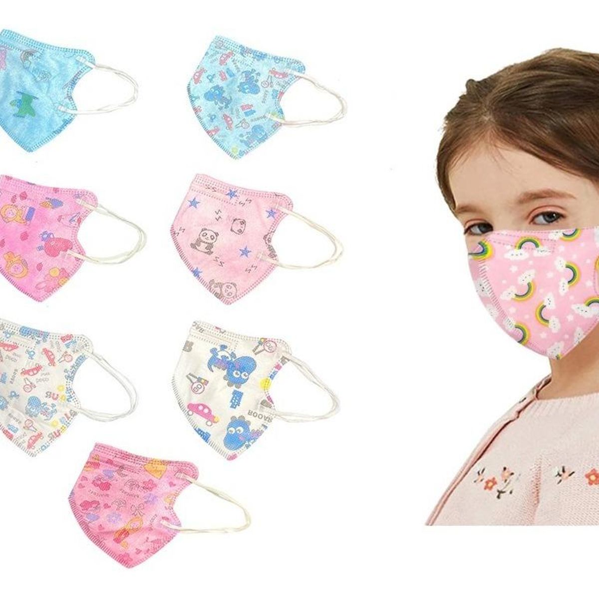GENERICO - Mascarillas KN95 para Niños 5 Pliegues y Reutilizables
