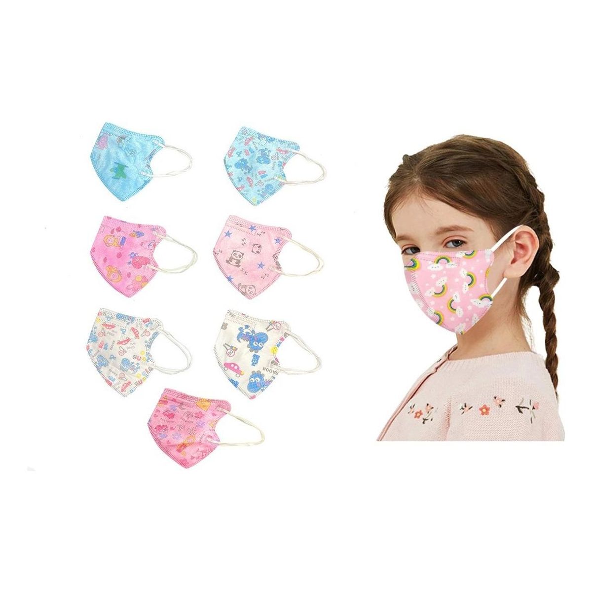 GENERICO - Mascarillas KN95 para Niños 5 Pliegues y Reutilizables