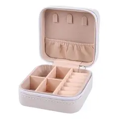 GENERICO - Estuche Compacto para Joyas de Piel Sintética con Bisagra