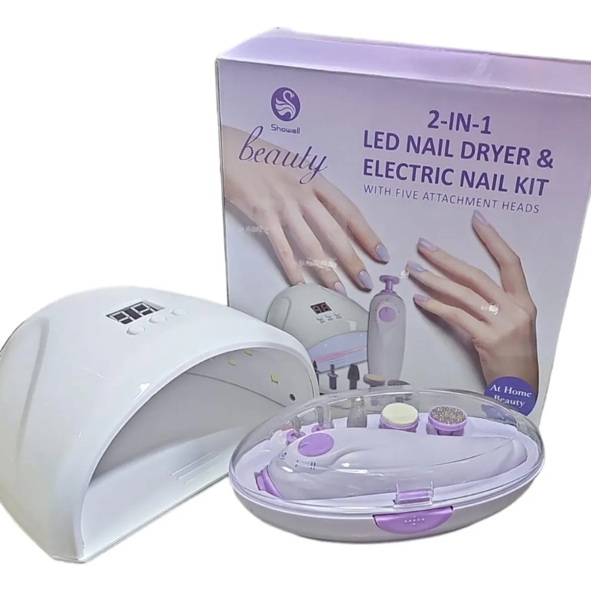 GENERICO - Kit de Lámpara LED UV y Mini Torno para Manicure Blanca