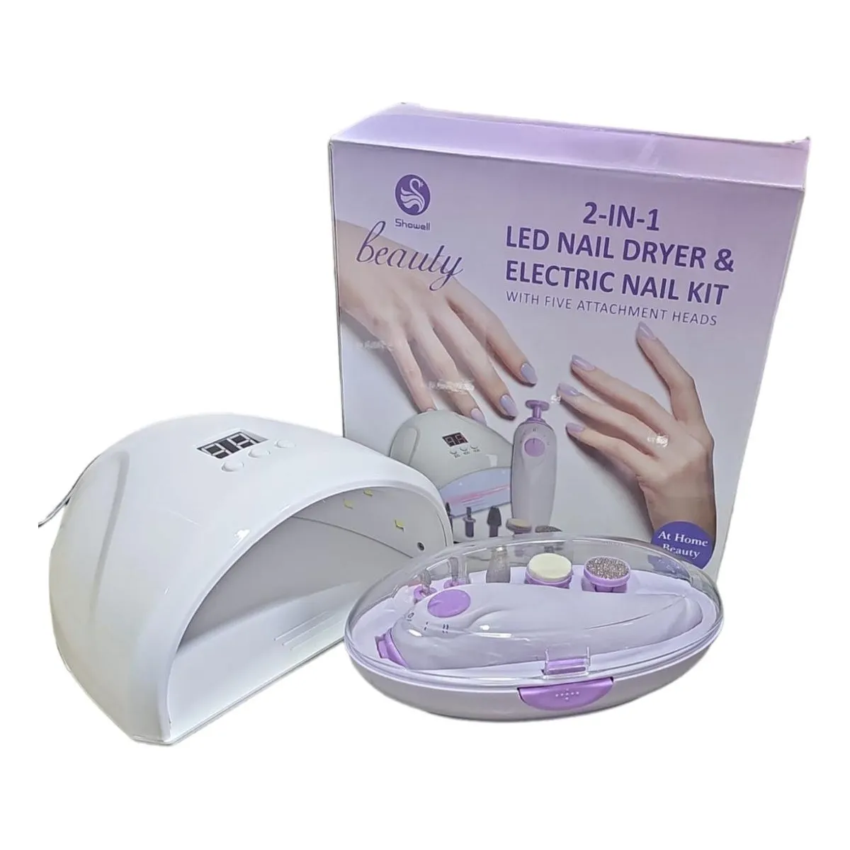 GENERICO - Kit de Lámpara LED UV y Mini Torno para Manicure Blanca