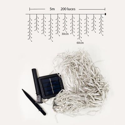 Imagen 2 del producto Luces de Cascada Solar 5m con 200 LED para Decoración