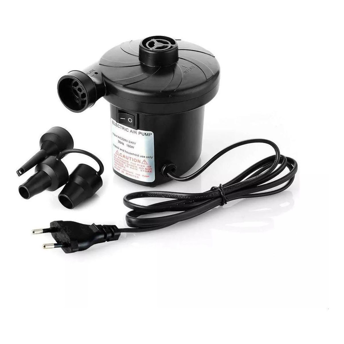 GENERICO - Inflador Eléctrico Multifuncional 220V - Negro