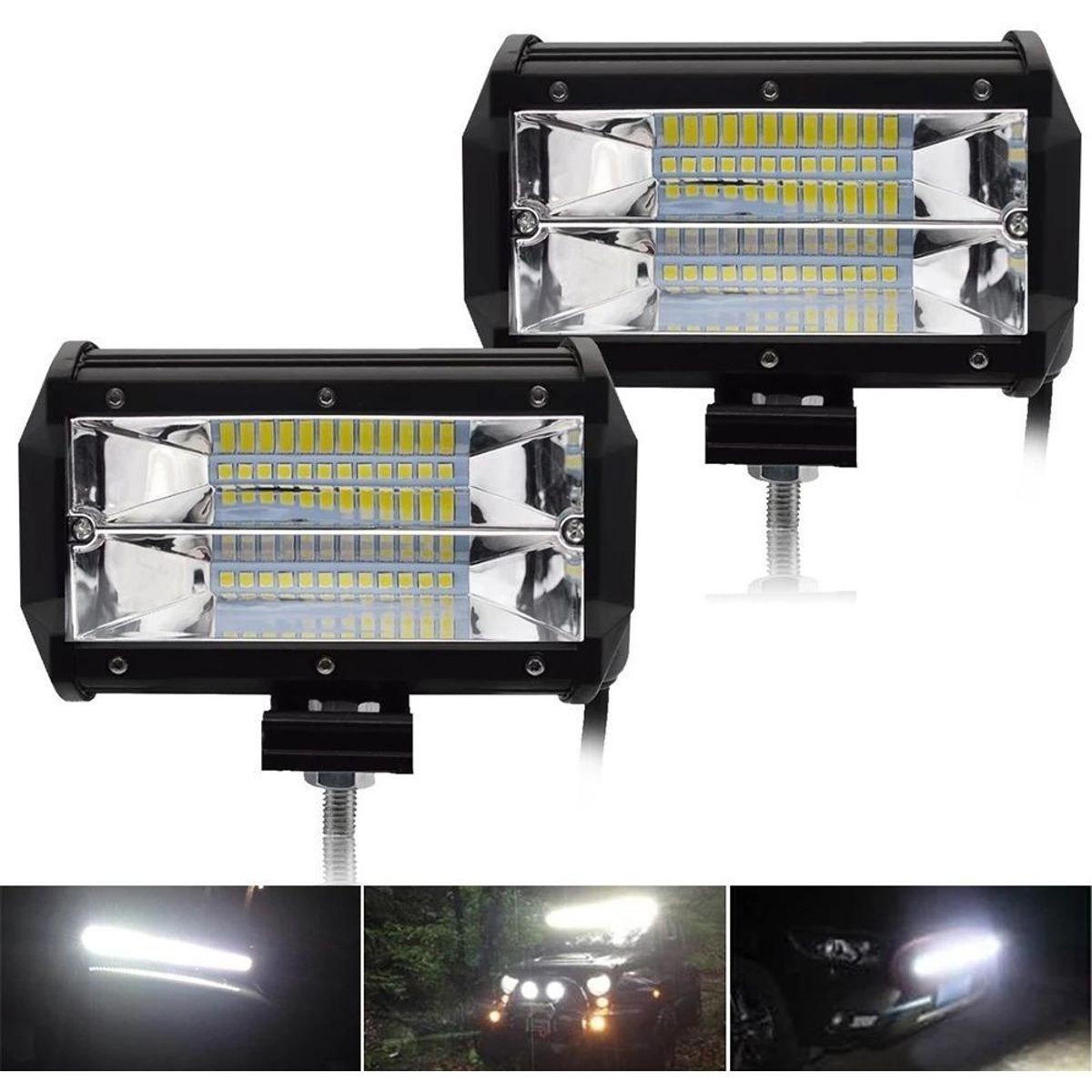 GENERICO - Pack de 2 Focos Neblineros LED 72W para Auto y Moto