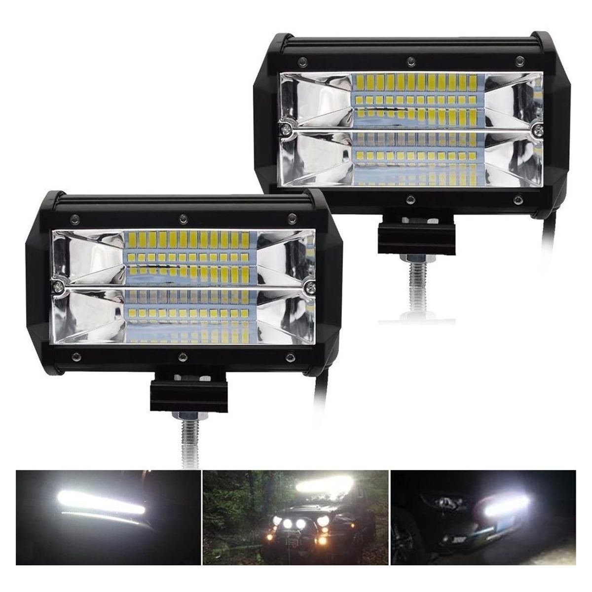 GENERICO - Pack de 2 Focos Neblineros LED 72W para Auto y Moto