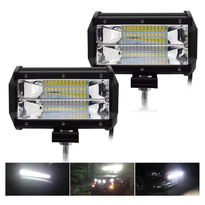 GENERICO - Pack de 2 Focos Neblineros LED 72W para Auto y Moto