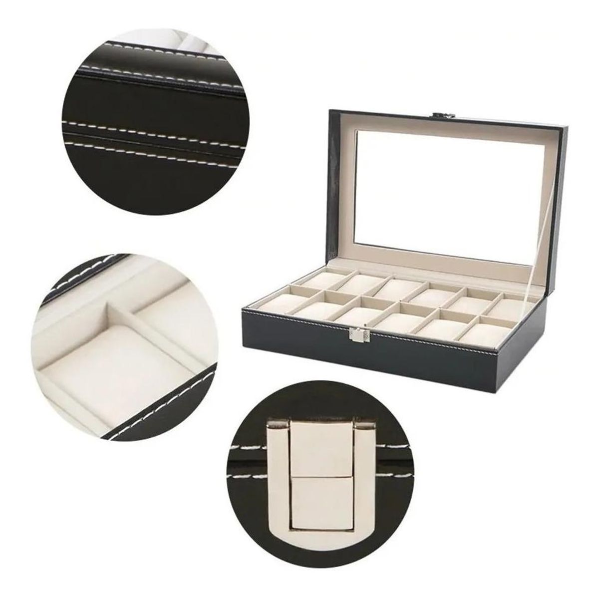 GENERICO - Estuche Organizadores para 12 Relojes y Joyas