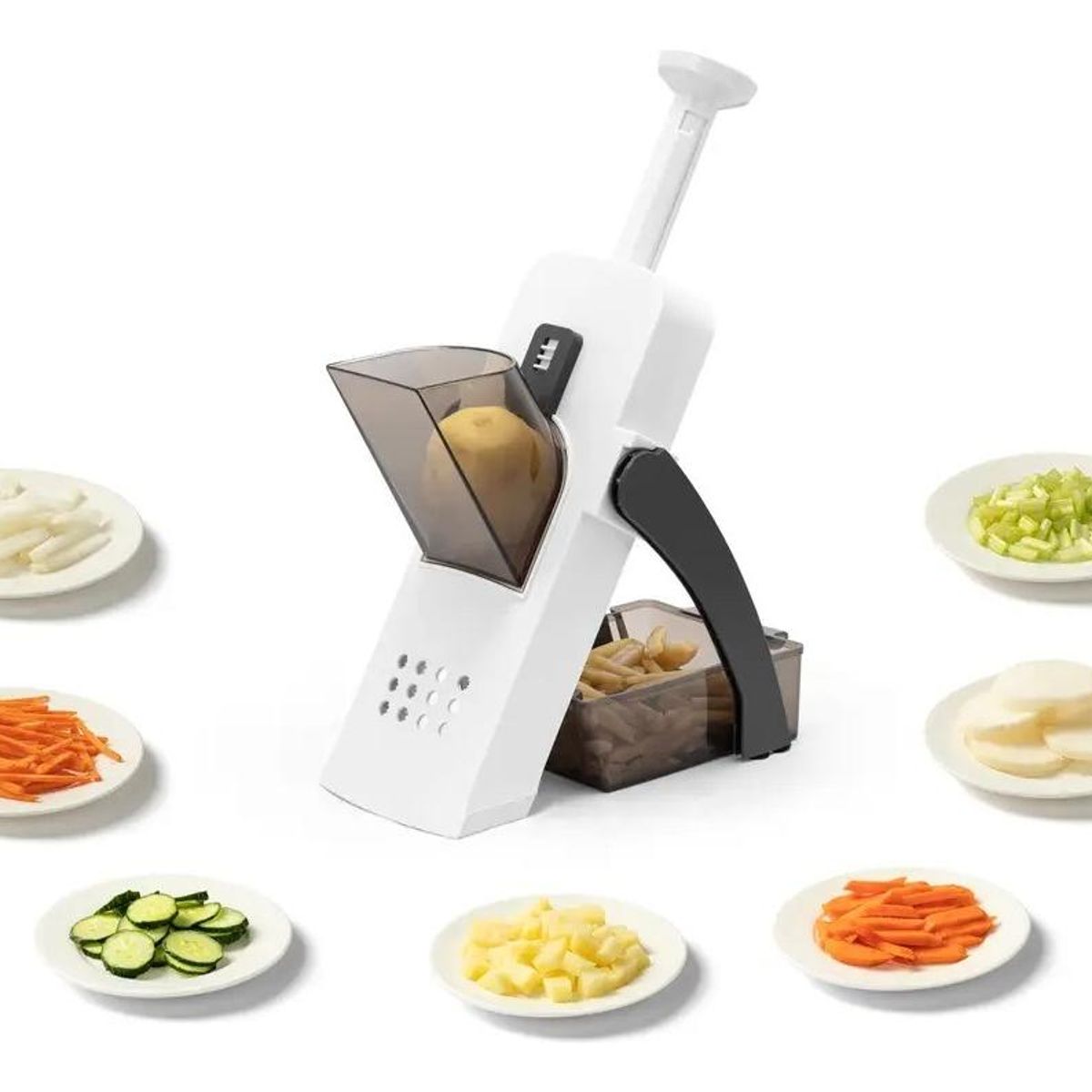 GENERICO - Cortador Mandolina Multifuncional con 4 Modos de Corte.