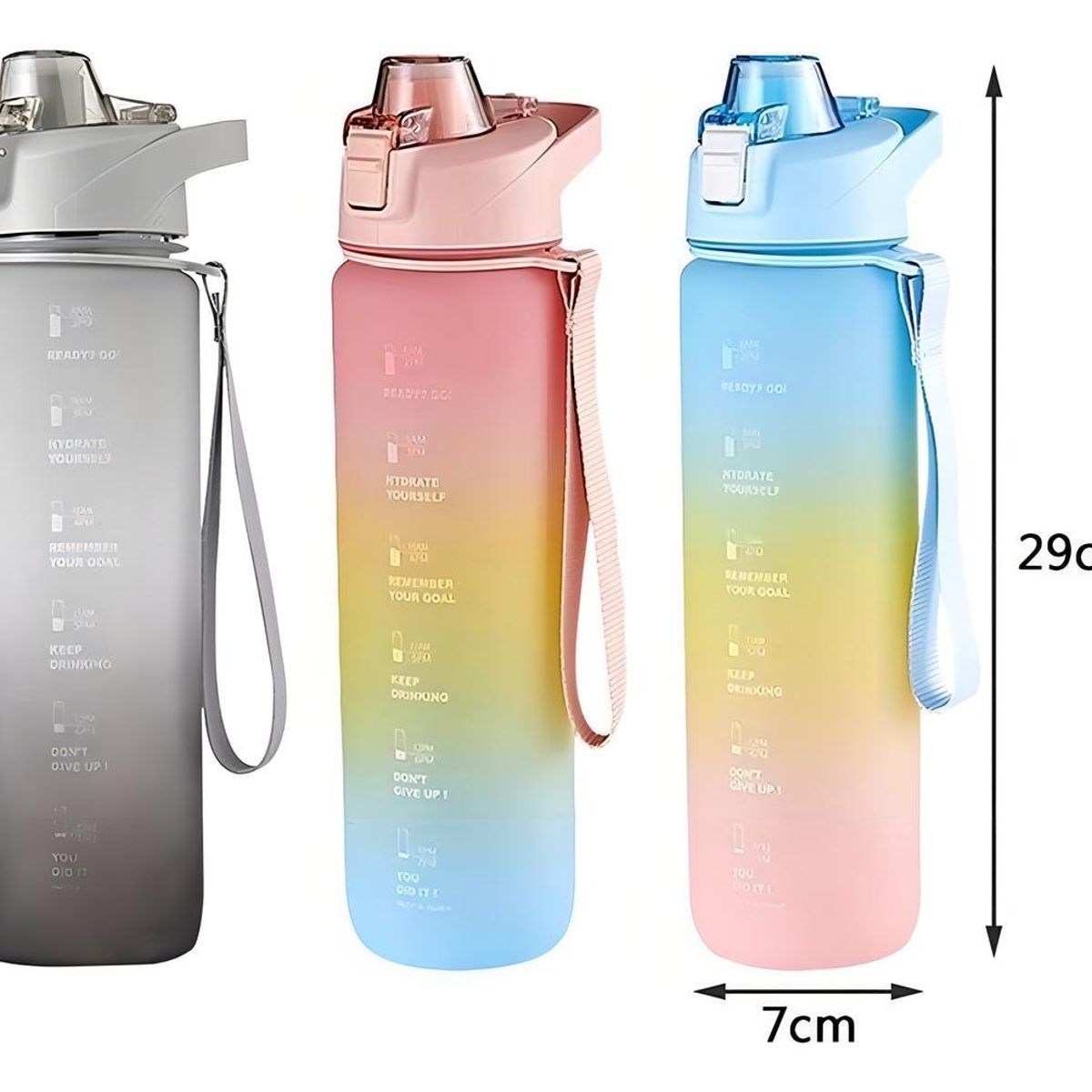 GENERICO - Botella de Agua Motivacional Kawaii 1L Color Celeste