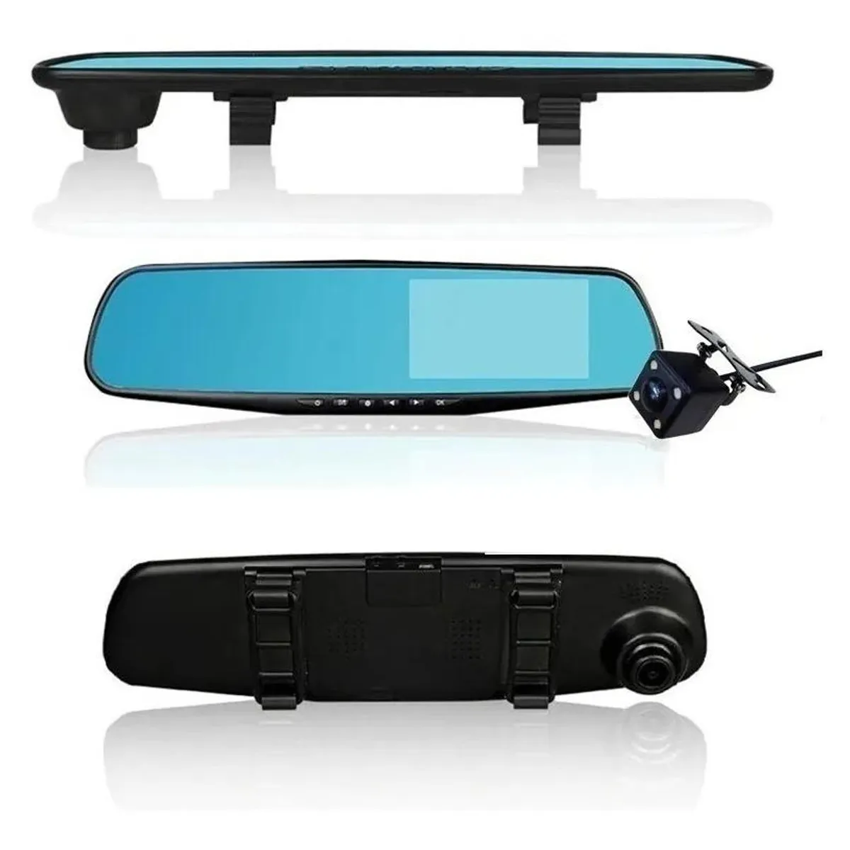 GENERICO - Espejo Retrovisor con Cámara Frontal y de Retroceso HD