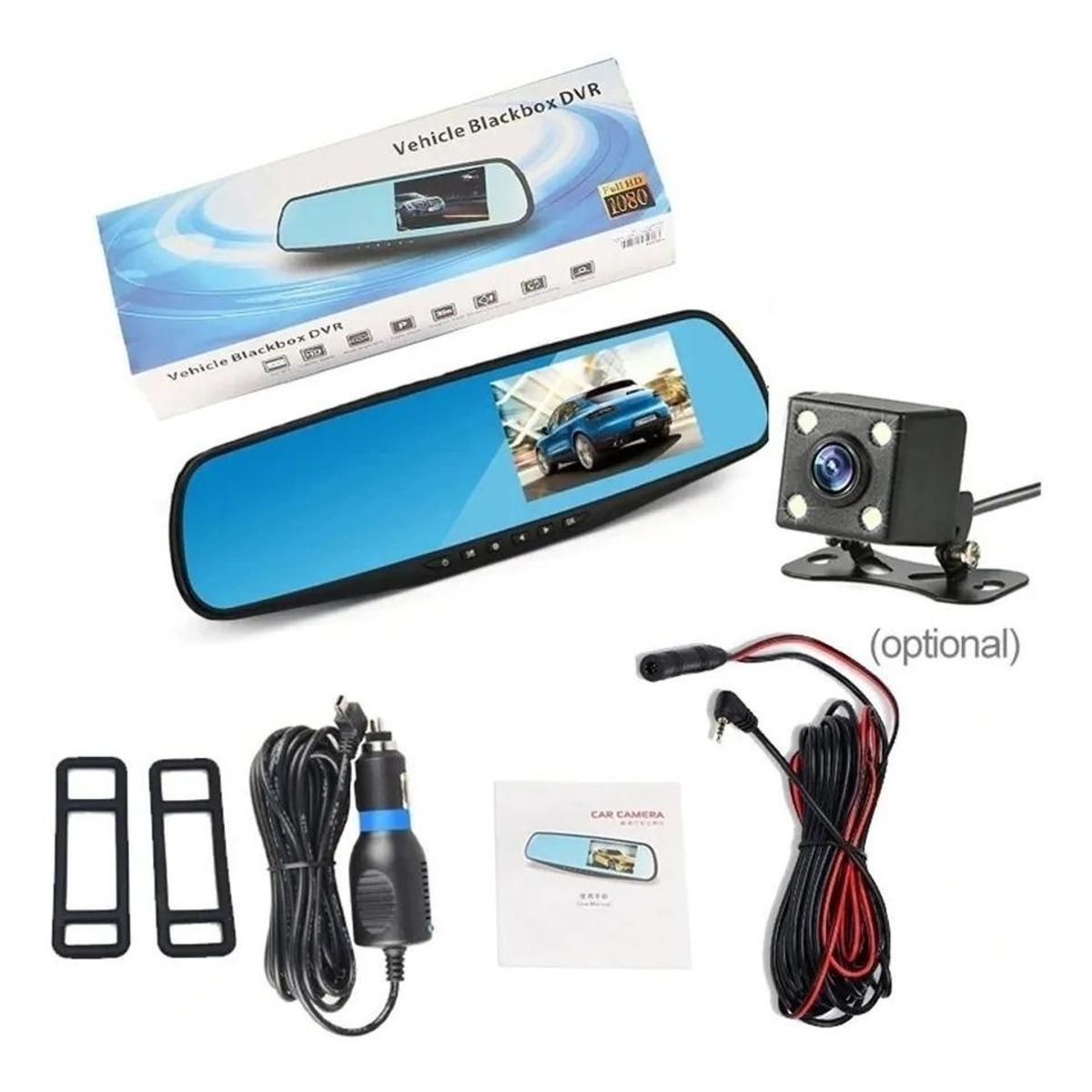 GENERICO - Espejo Retrovisor con Cámara Frontal y de Retroceso HD