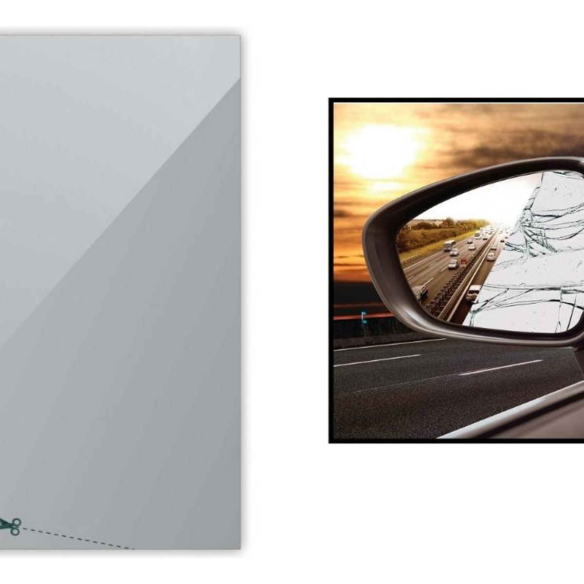 GENERICO - Lámina Adhesiva de Reparación para Espejo Retrovisor 125x20cm