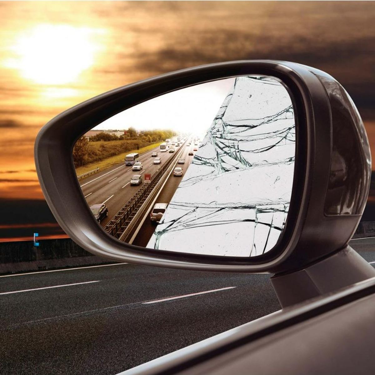 GENERICO - Lámina Adhesiva de Reparación para Espejo Retrovisor 125x20cm