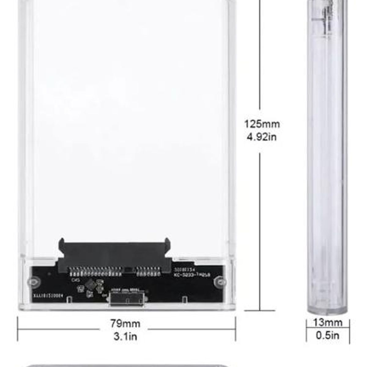 GENERICO - Cofre Case Transparente para Disco Duro SATA 25 USB 20