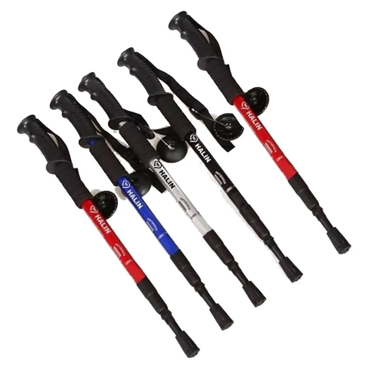 GENERICO - Pack de 5 Bastones de Trekking Trifásicos Antishock