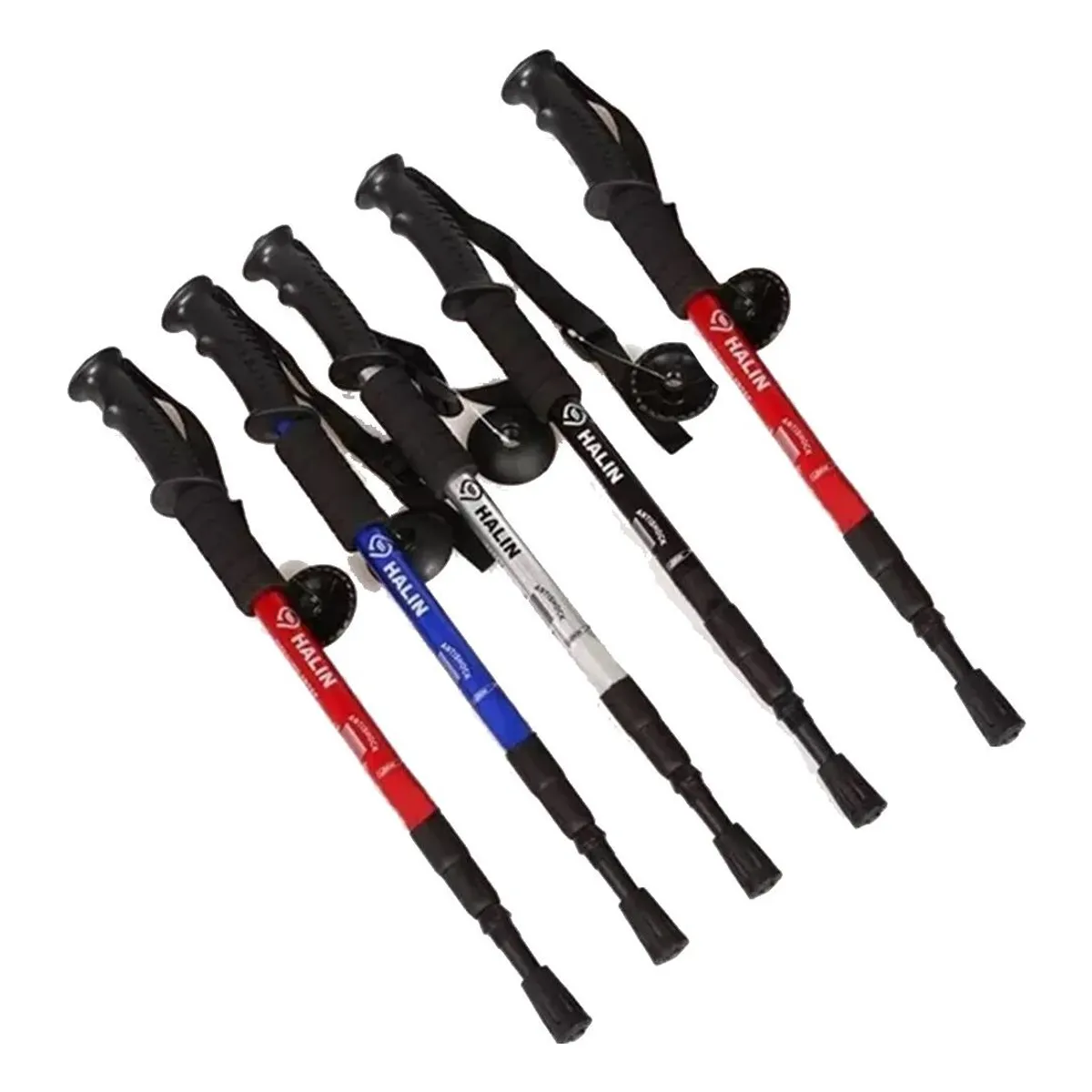 GENERICO - Pack de 5 Bastones de Trekking Trifásicos Antishock