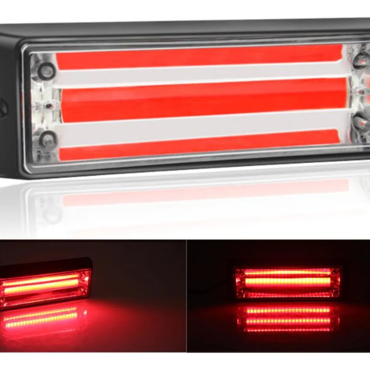 GENERICO - Luz Estroboscópica LED COB Roja para Vehículos 12V-24V
