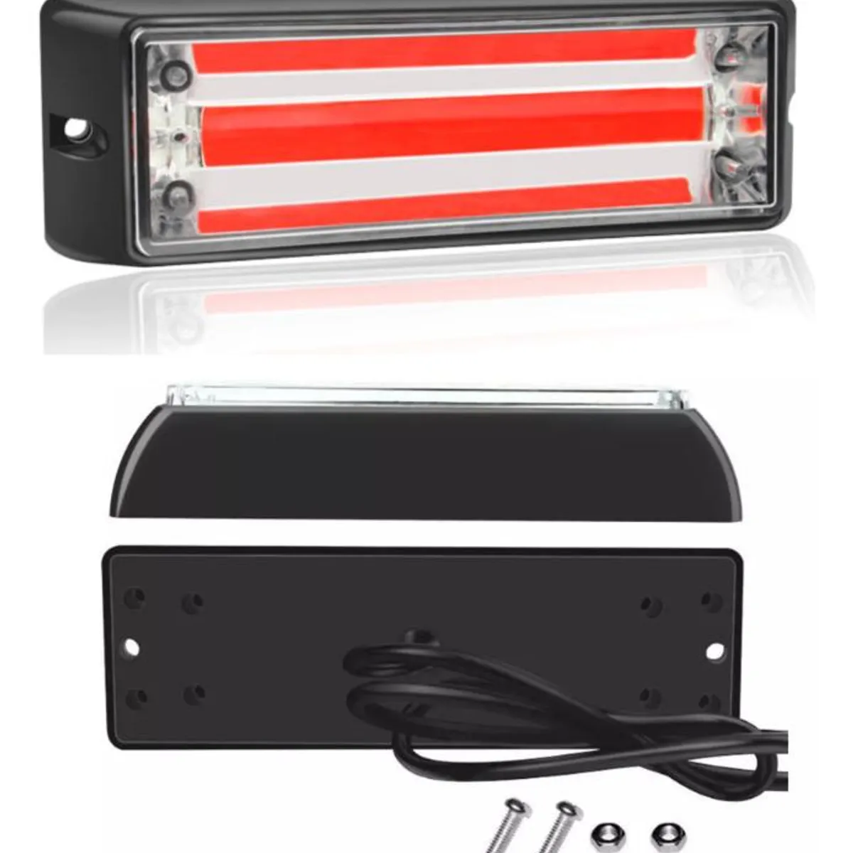 GENERICO - Luz Estroboscópica LED COB Roja para Vehículos 12V-24V