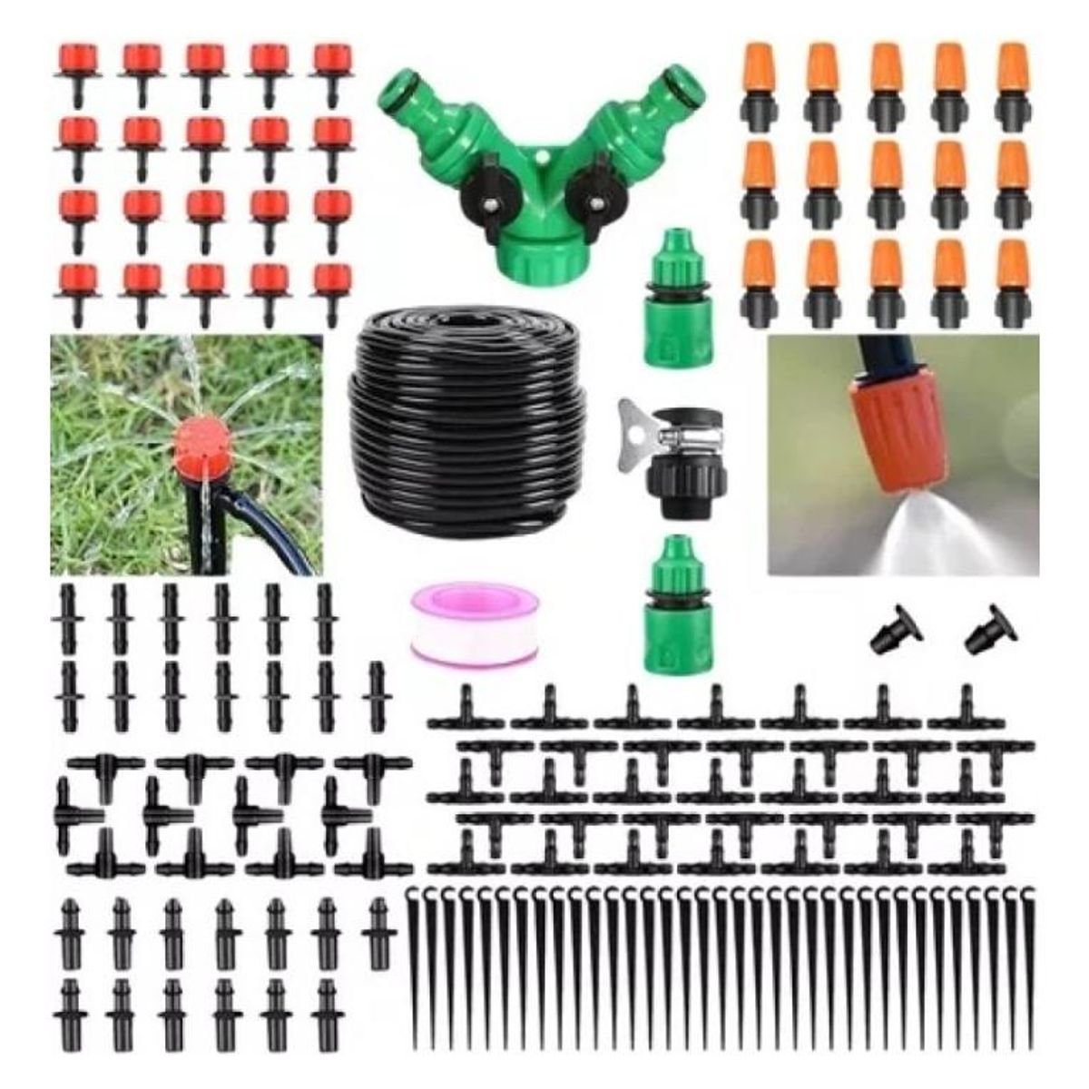 GENERICO - Kit de Riego Automático por Goteo de 40m con 158 Piezas