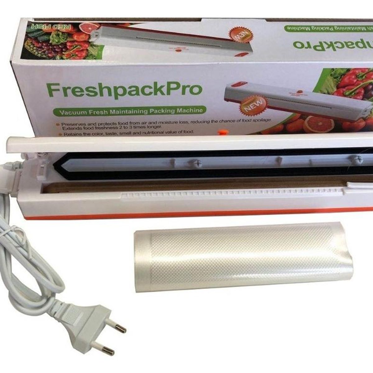 GENERICO - Selladora al Vacío de Alimentos 70W con 10 Bolsas