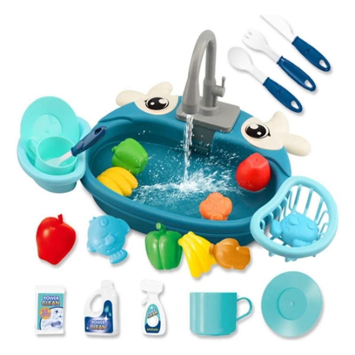 GENERICO - Fregadero de Cocina Juguete con Agua Circulante para Niños