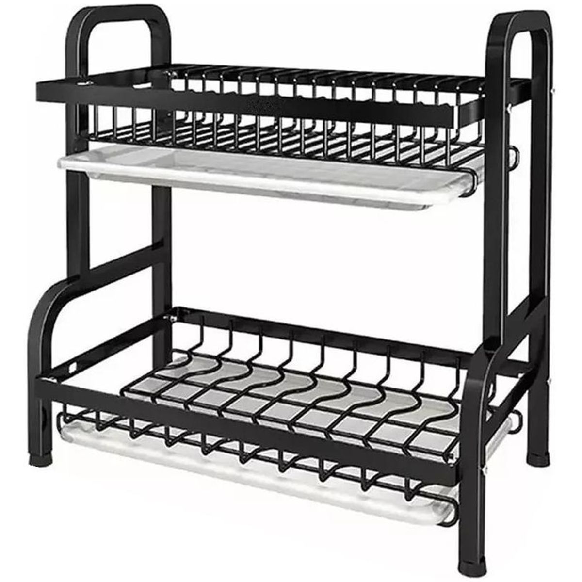 GENERICO - Escurridor de Platos 2 Niveles en Acero Negro