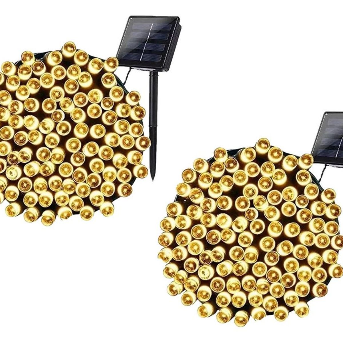 GENERICO - Guirnalda Solar de 10 Metros con 100 Luces LED de Color Cálido