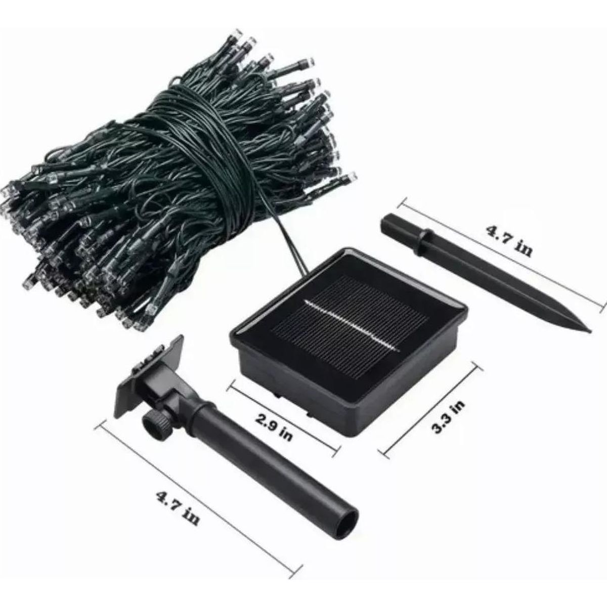 GENERICO - Guirnalda Solar de 10 Metros con 100 Luces LED de Color Cálido