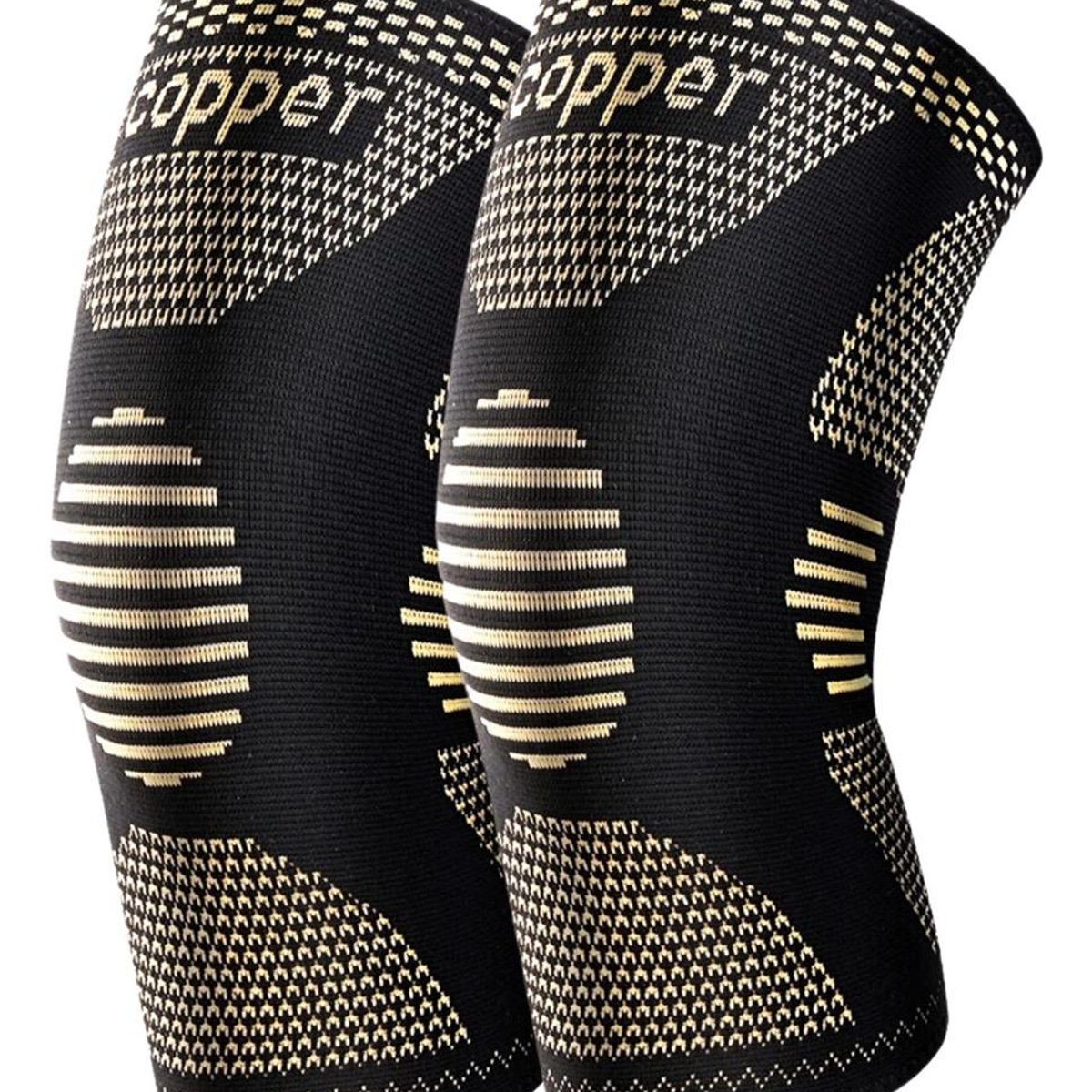 GENERICO - Pack de 2 Rodilleras de Compresión con Fibra de Cobre