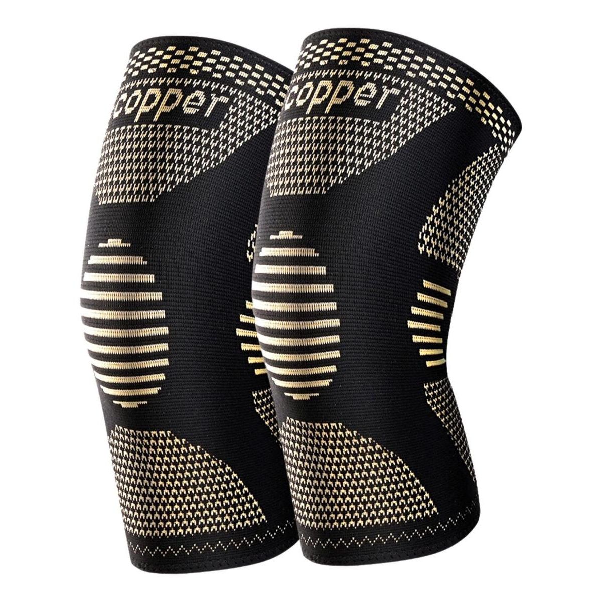 GENERICO - Pack de 2 Rodilleras de Compresión con Fibra de Cobre