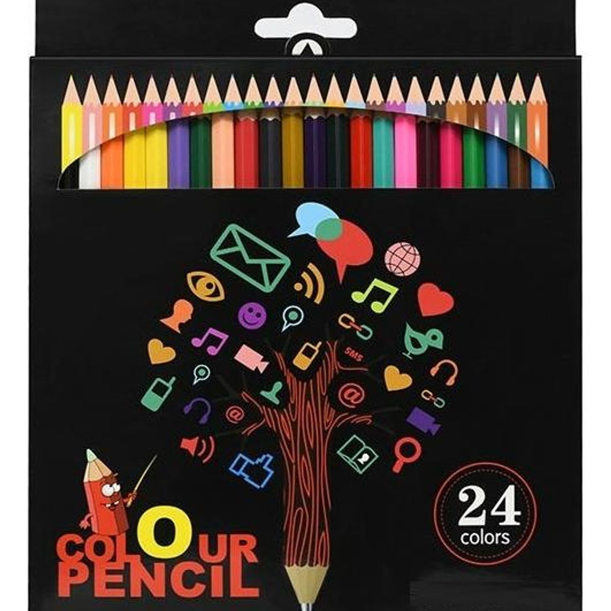 GENERICO - Set de 24 Lápices de Colores Surtidos para Dibujo