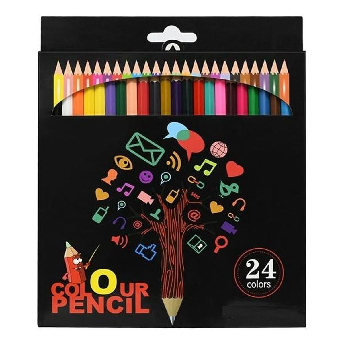 GENERICO - Set de 24 Lápices de Colores Surtidos para Dibujo