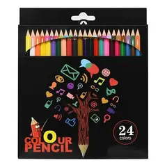 GENERICO - Set de 24 Lápices de Colores Surtidos para Dibujo