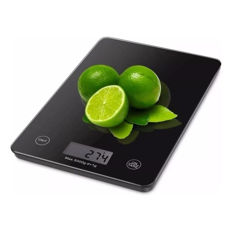 GENERICO - Balanza de Cocina Digital con Pantalla Táctil 5 kg Color Negro