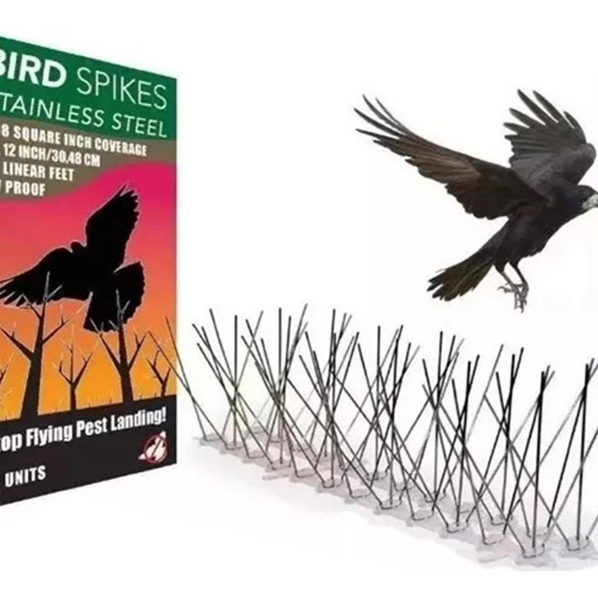 GENERICO - Kit de 5 Púas Repelentes para Aves - Solución Eficaz