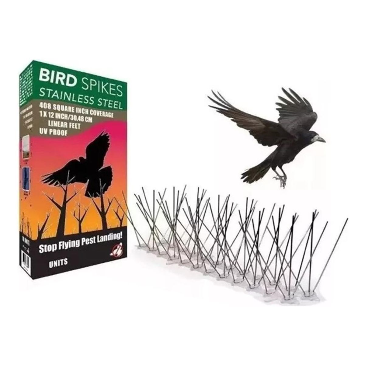 GENERICO - Kit de 5 Púas Repelentes para Aves - Solución Eficaz