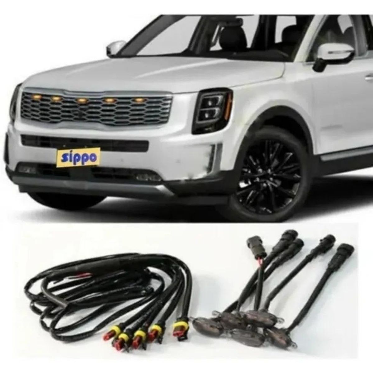 GENERICO - Kit de Luces LED Diurnas Ámbar para Parrilla 4 Piezas