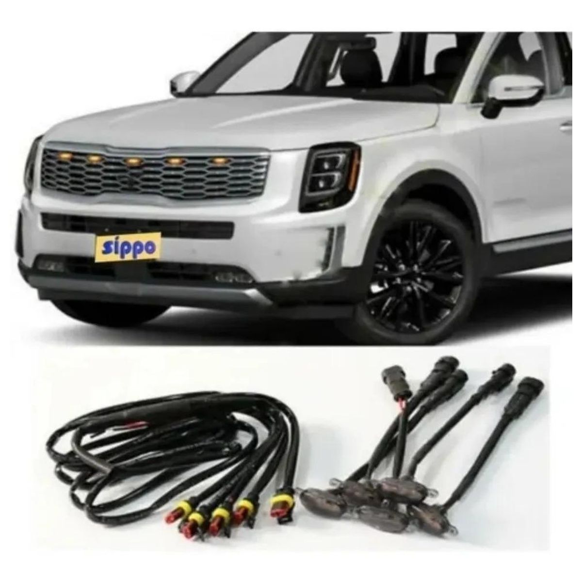 GENERICO - Kit de Luces LED Diurnas Ámbar para Parrilla 4 Piezas