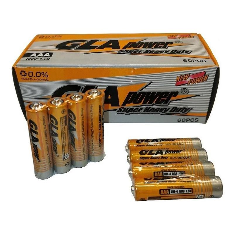 GENERICO - Pack de 60 Pilas Alcalinas AAA 15V Gla