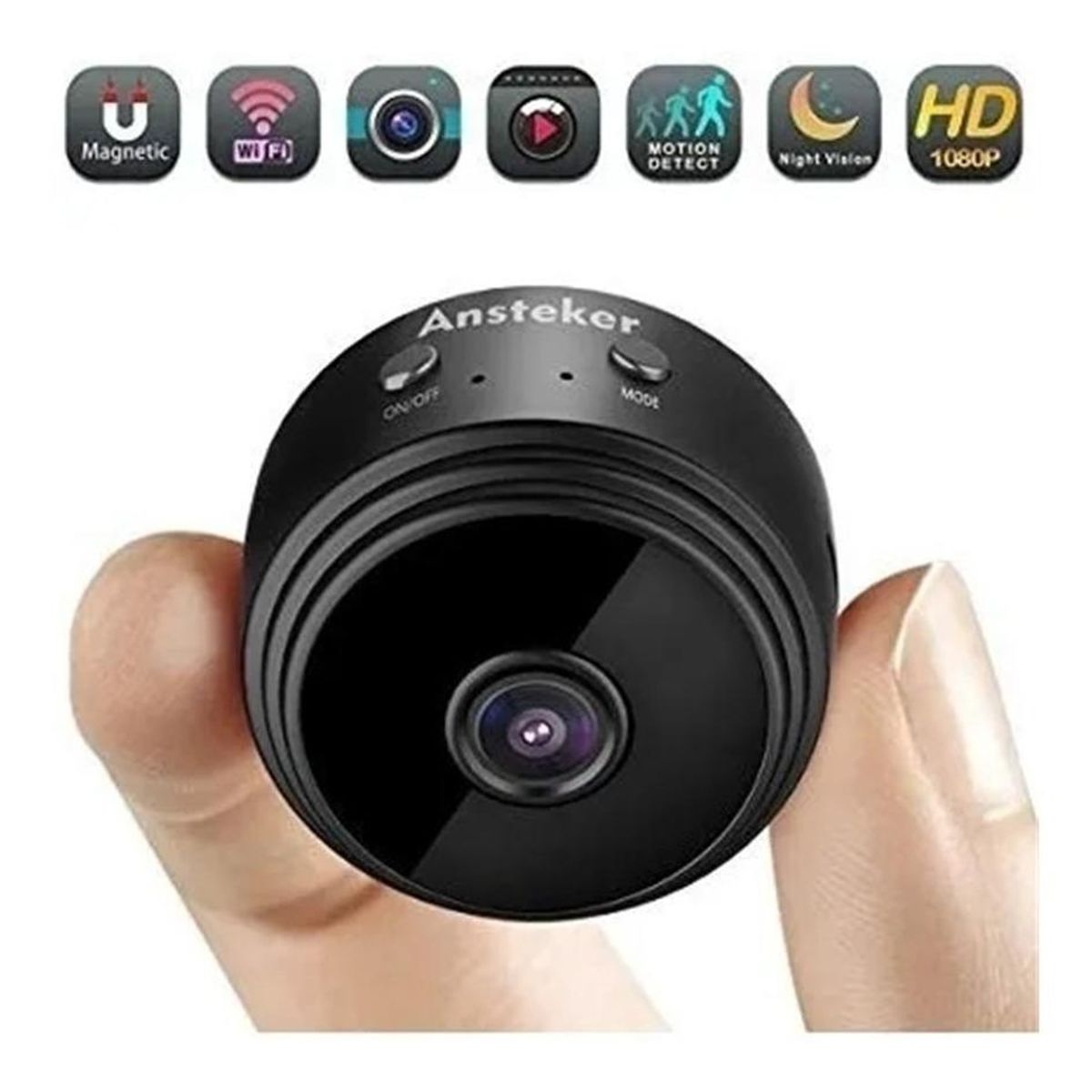 GENERICO - Mini Cámara Wifi Portátil HD con Visión Nocturna