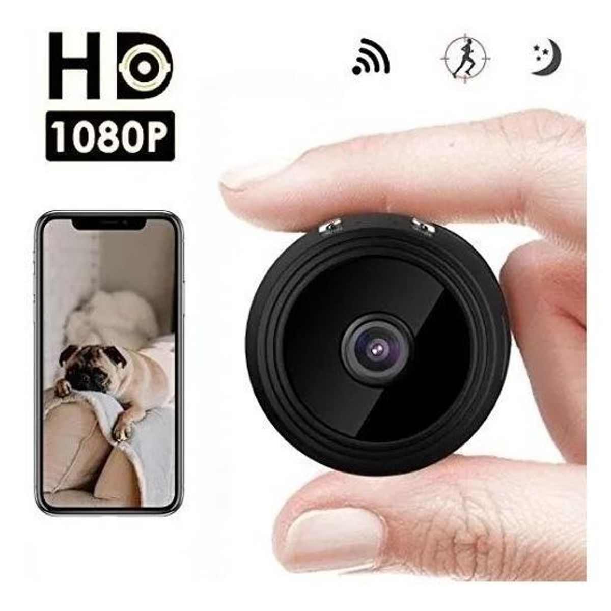 GENERICO - Mini Cámara Wifi Portátil HD con Visión Nocturna