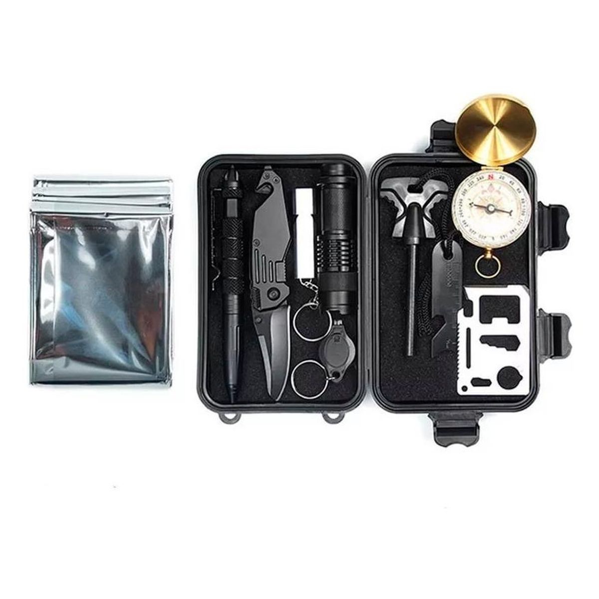 GENERICO - Kit de Supervivencia para Camping con 10 Herramientas