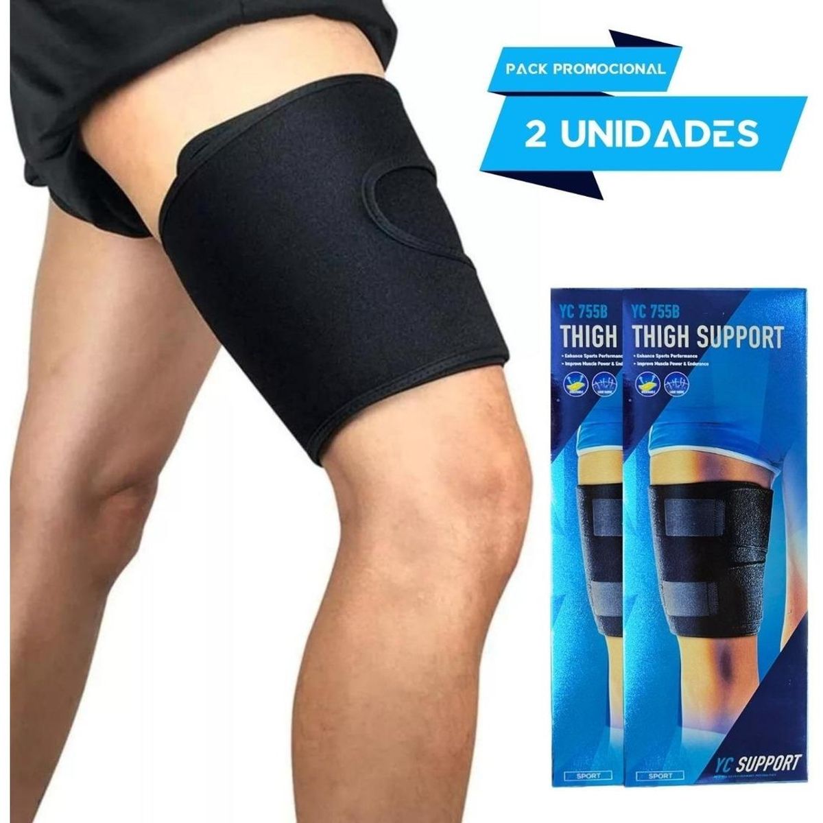 GENERICO - Juego de 2 Musleras de Compresión Ajustables para Pierna