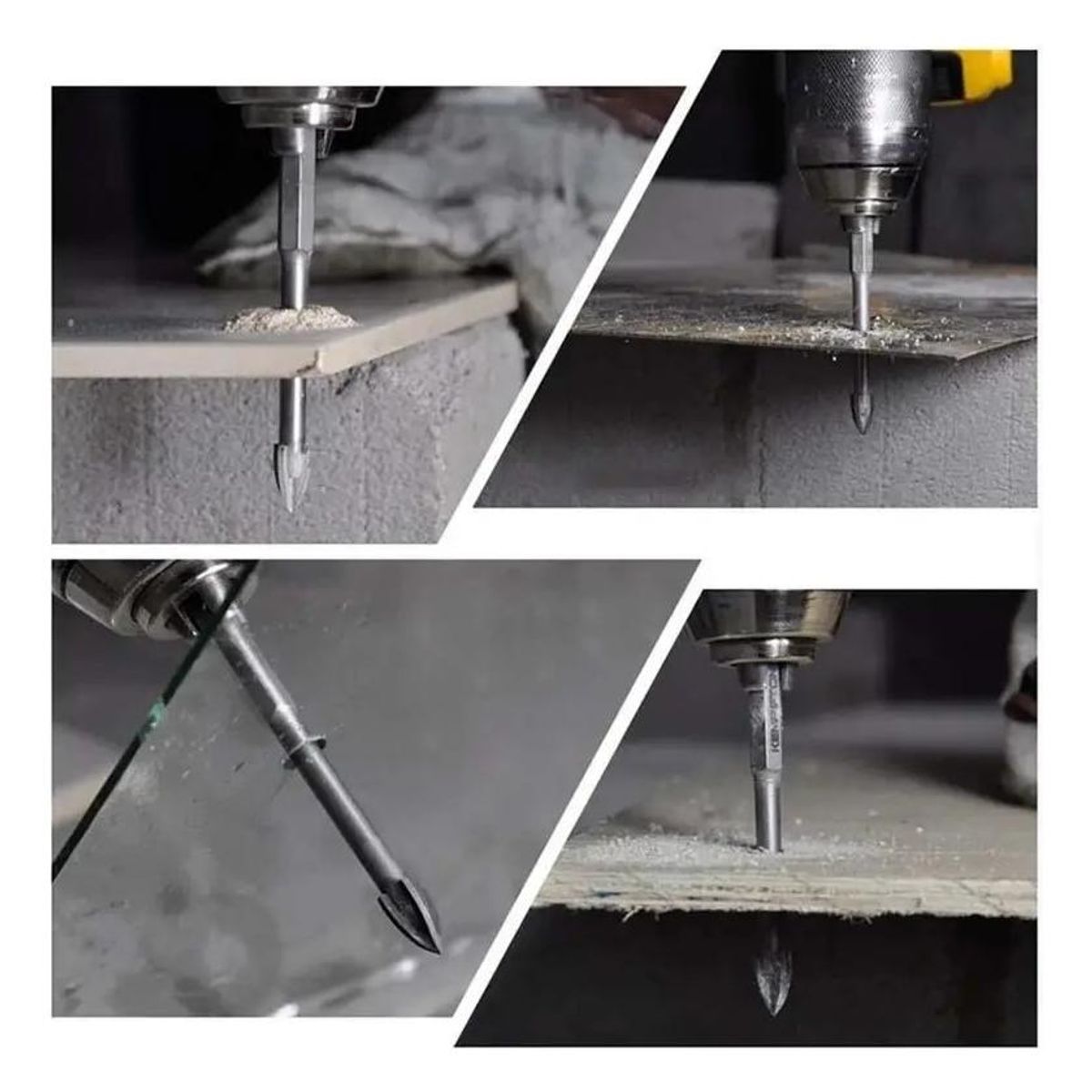 GENERICO - Set de Brocas Doble Punta Flecha Hexagonal para Cerámica