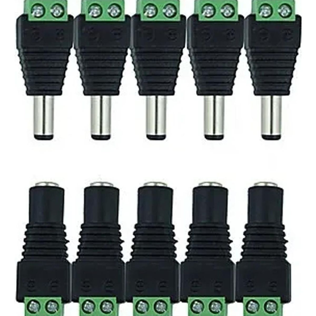 GENERICO - Pack de 5 Conectores DC Hembras y Machos para Cámaras