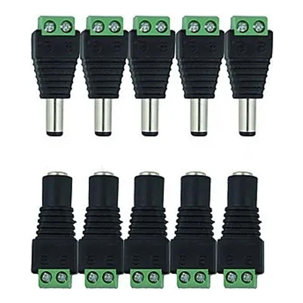 GENERICO - Pack de 5 Conectores DC Hembras y Machos para Cámaras